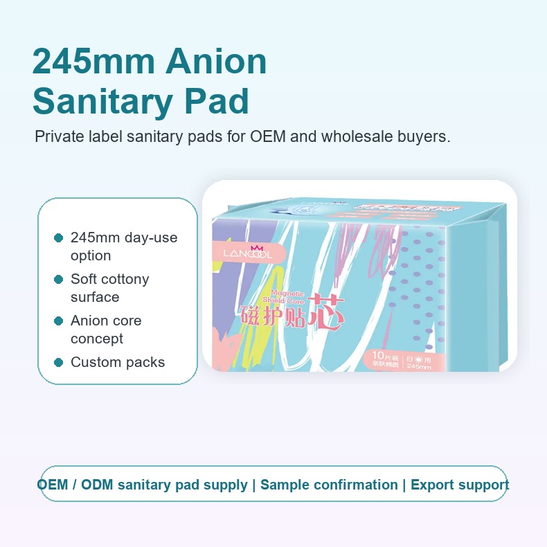 245mm Anion Sanitary Pad for Private Label Orders