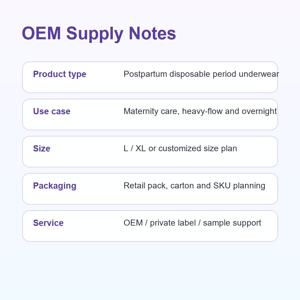 Postpartum Disposable Period Underwear for OEM Feminine Care Brands image 6