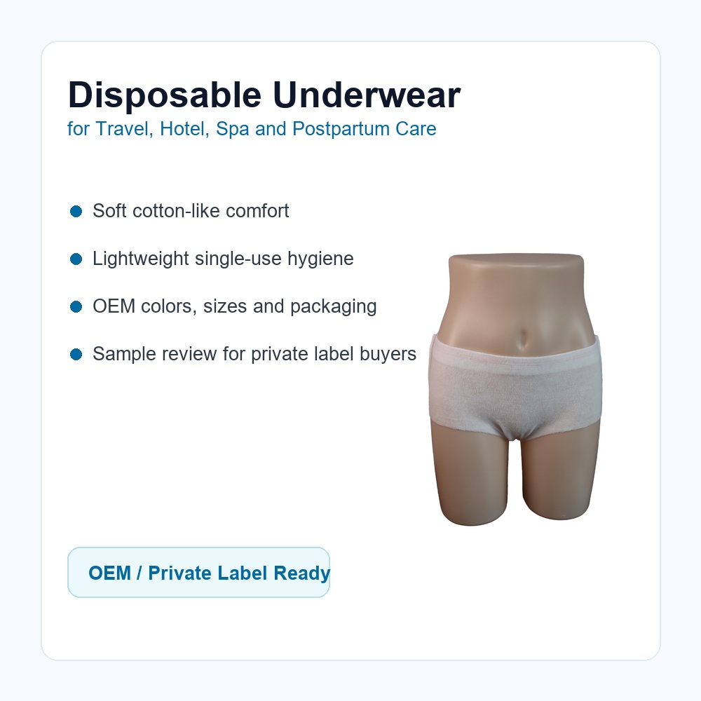 Disposable underwear for travel hotel spa and postpartum care