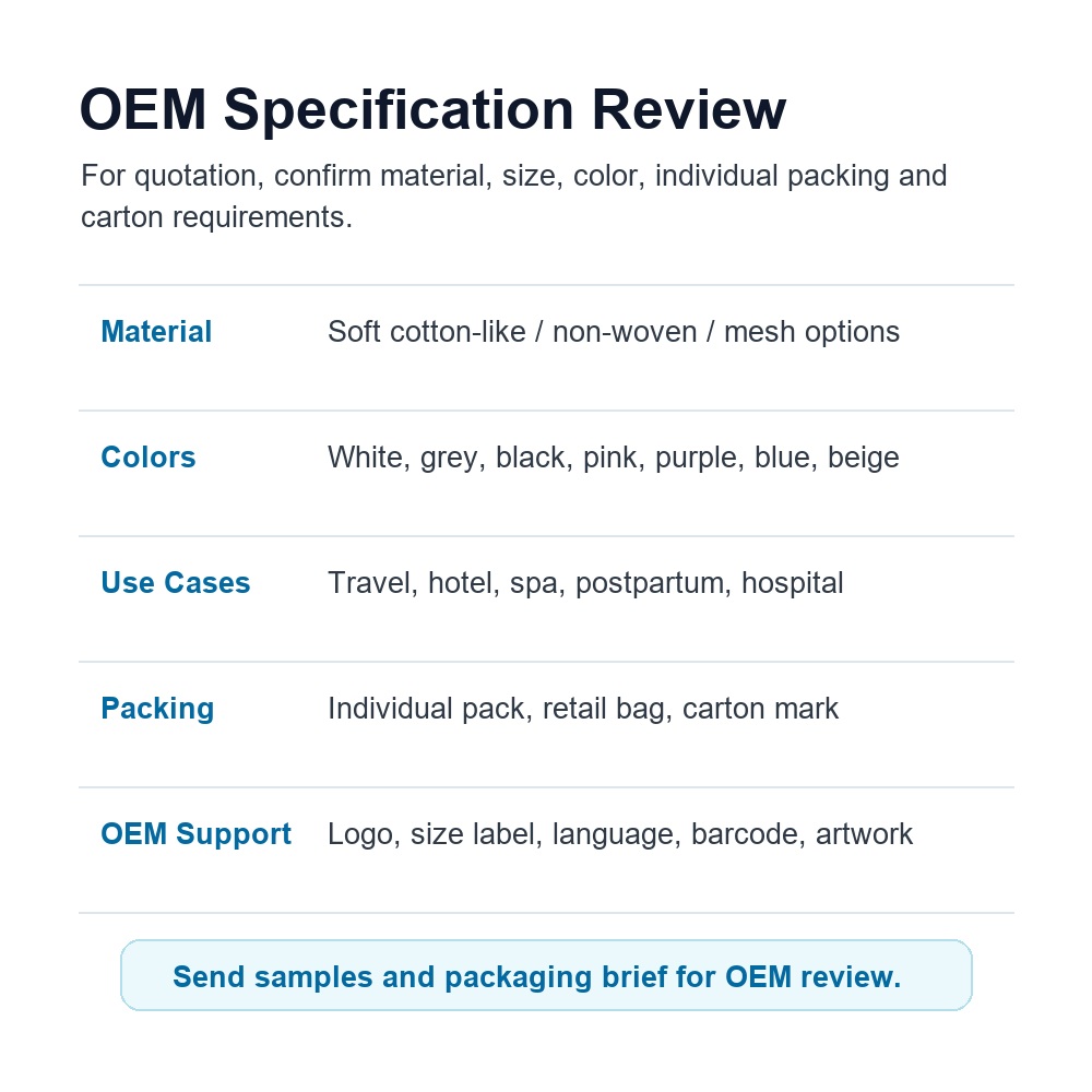 OEM specification review for disposable underwear