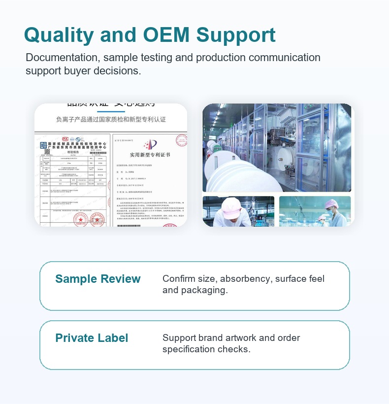 OEM sanitary pad sample quality review for private label buyers