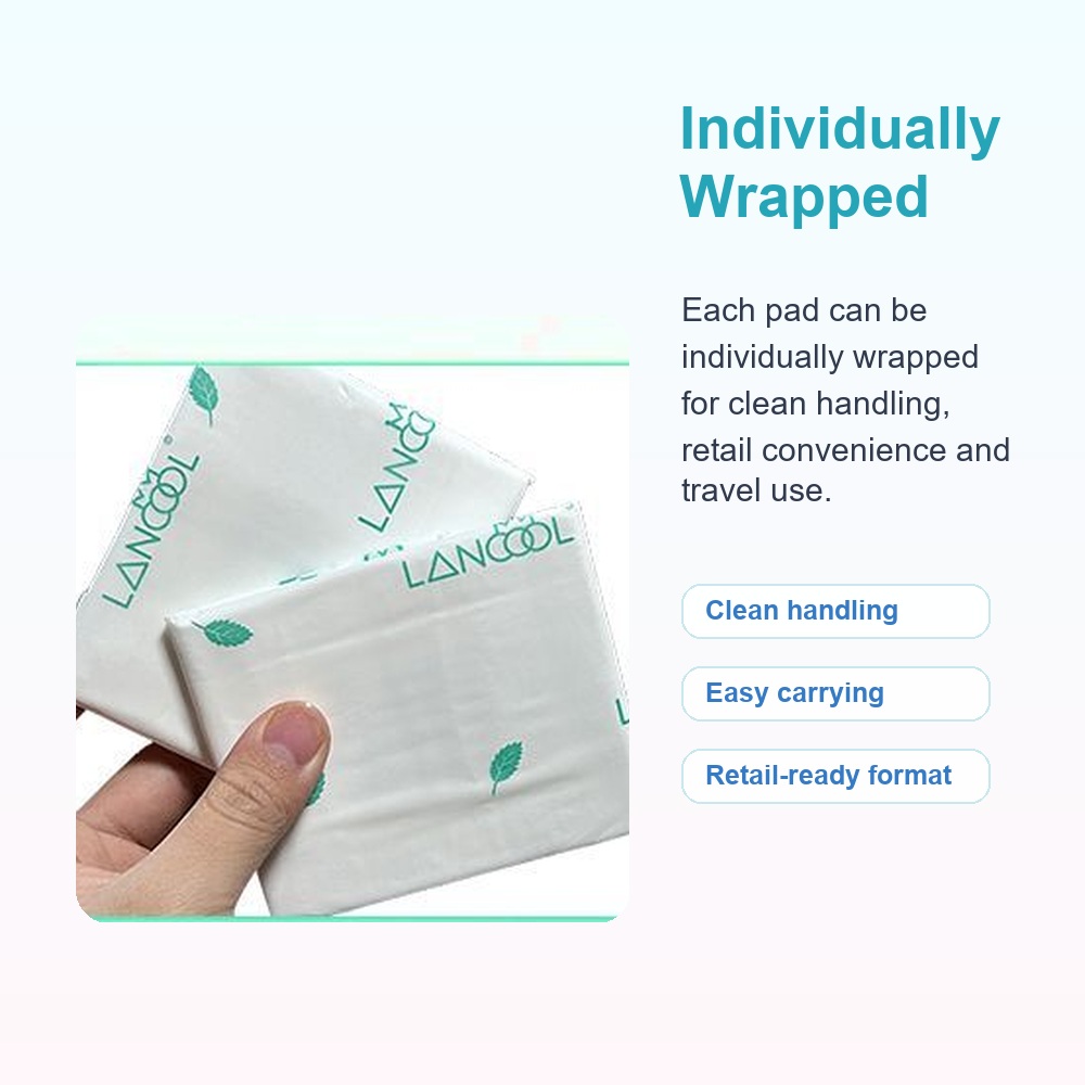 Individual wrap sanitary pad packing detail for carton mark planning