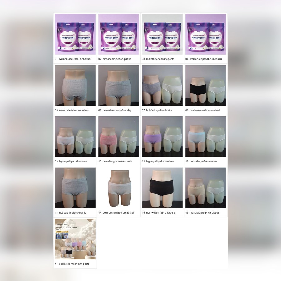 disposable underwear product assortment for OEM category planning