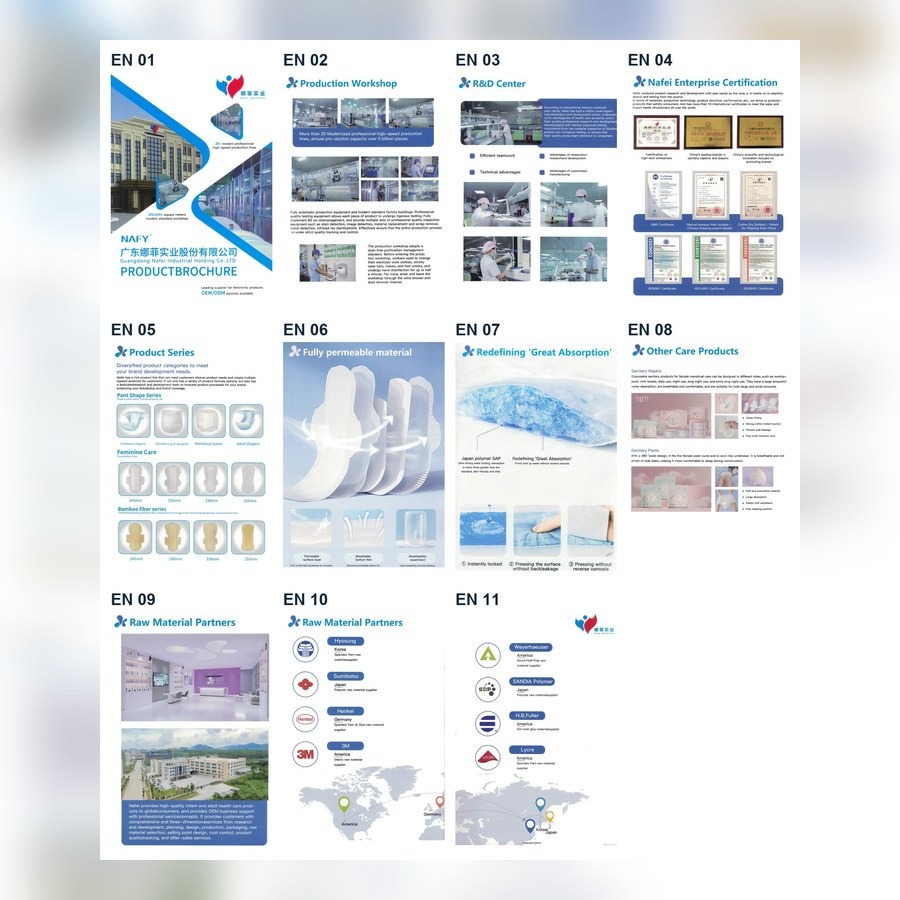 Sanitary pad topsheet and dry surface record prepared for buyer approval