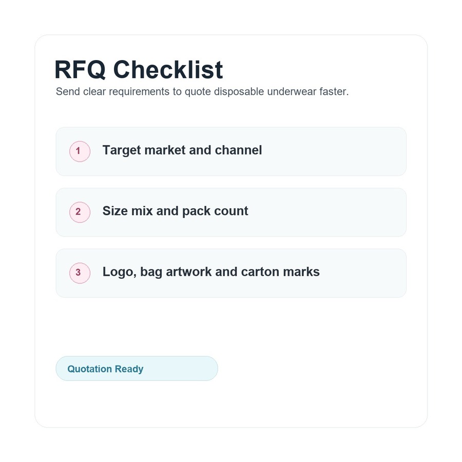 Disposable underwear kit planning RFQ guide for travel and maternity retail